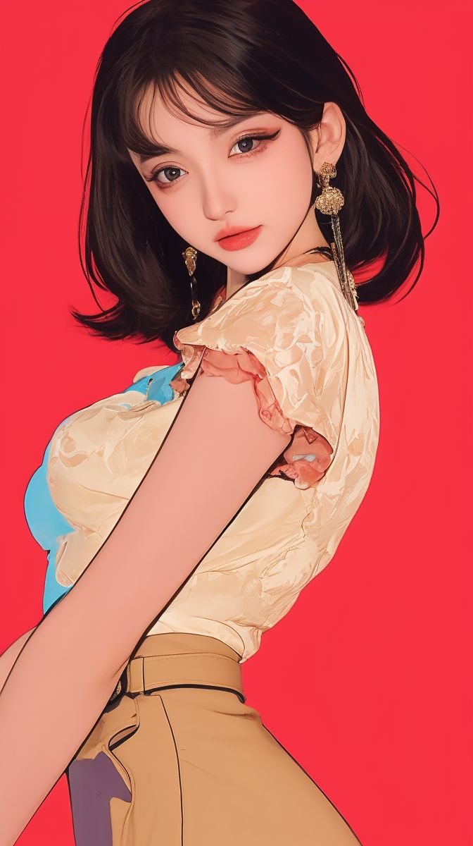 [MM131手机壁纸] 2024.06.20 No.0195 小姐姐 扁平风格 [1P]